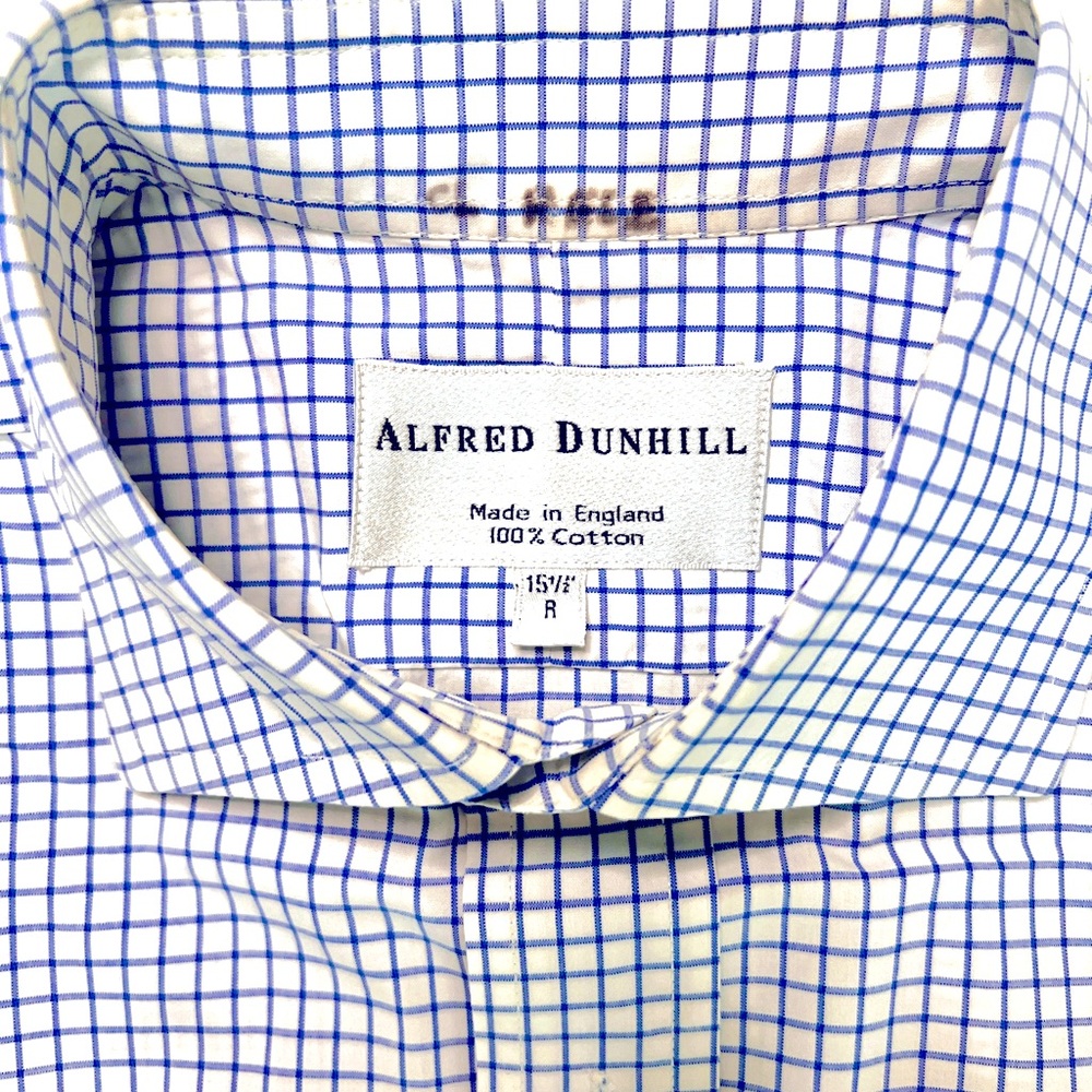 Alfred Dunhill Classic Blue Checkered Men's Shirt